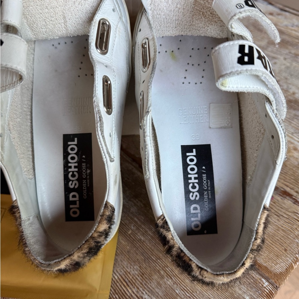 Golden Goose White Leather Old School Sneakers leopard size 39 - Picture 9 of 16